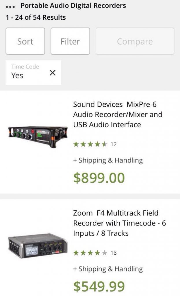 Sound Recorders with Timecode Ranking